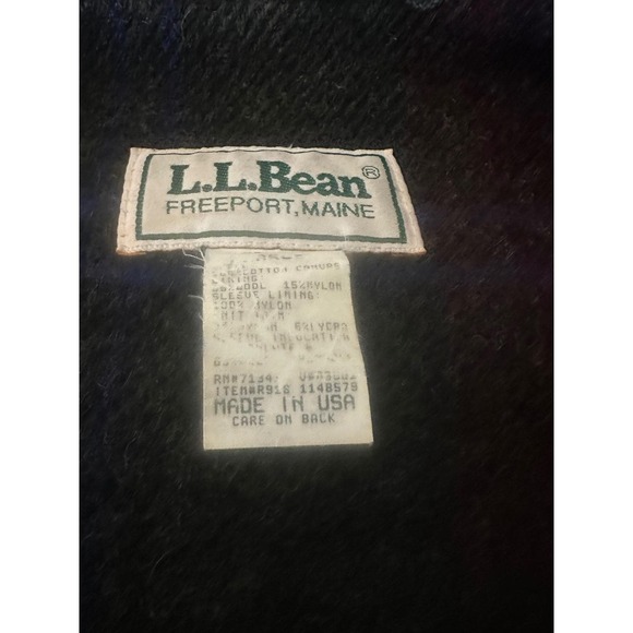 Vintage LL Bean Field Coat Mens XL Tan Canvas Plaid Wool Lined Parka Made in USA - Picture 2 of 16